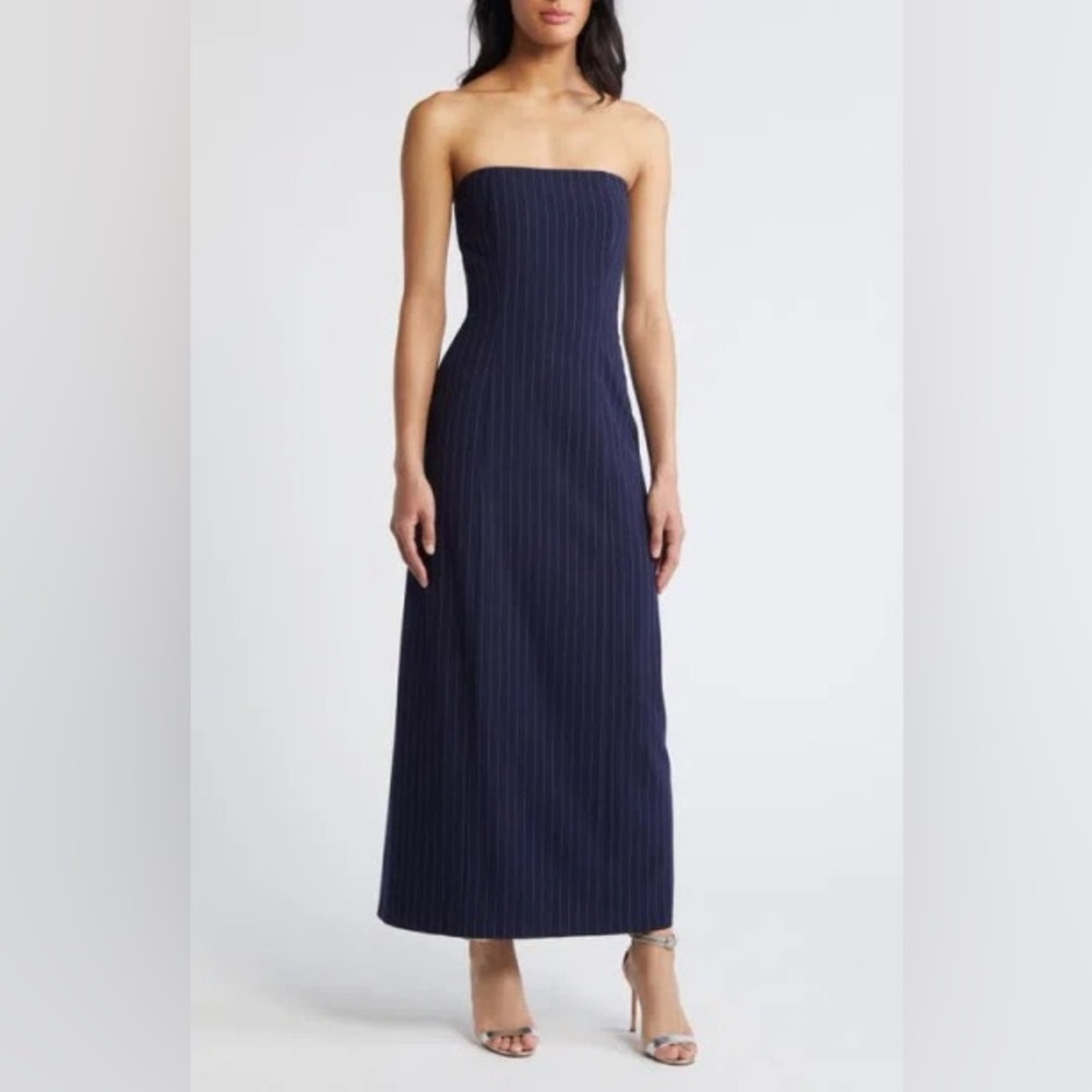 Steve Madden Lexington Pinstripe Strapless Dress XS New with Tags.  Never Worn.